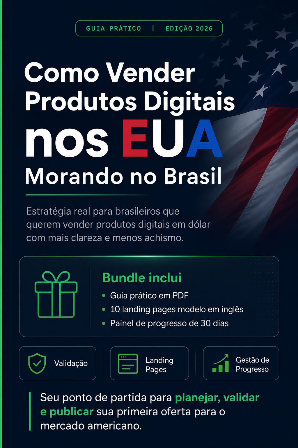 Capa do produto Guia Prático Vender Produtos Digitais nos EUA